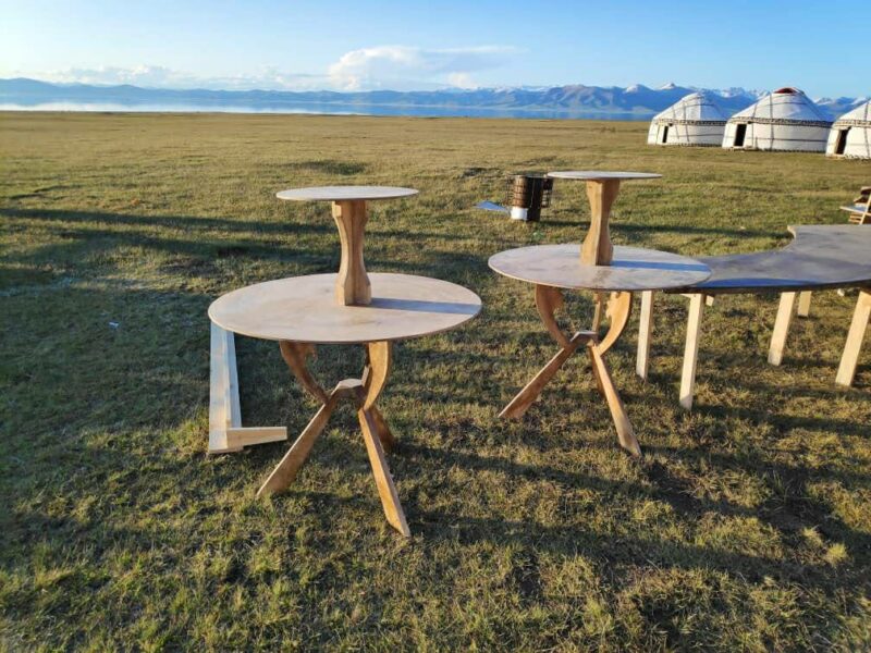 Circle shaped tables for yurts Kyrgyzstan